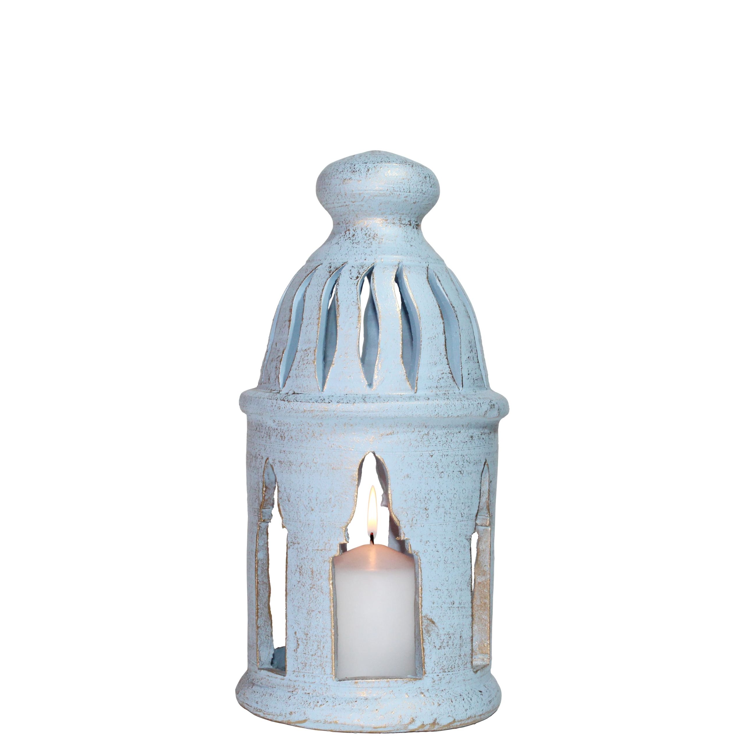 Q11- LANTERNA AZUL OURO 33X16X16CM- 18.95€