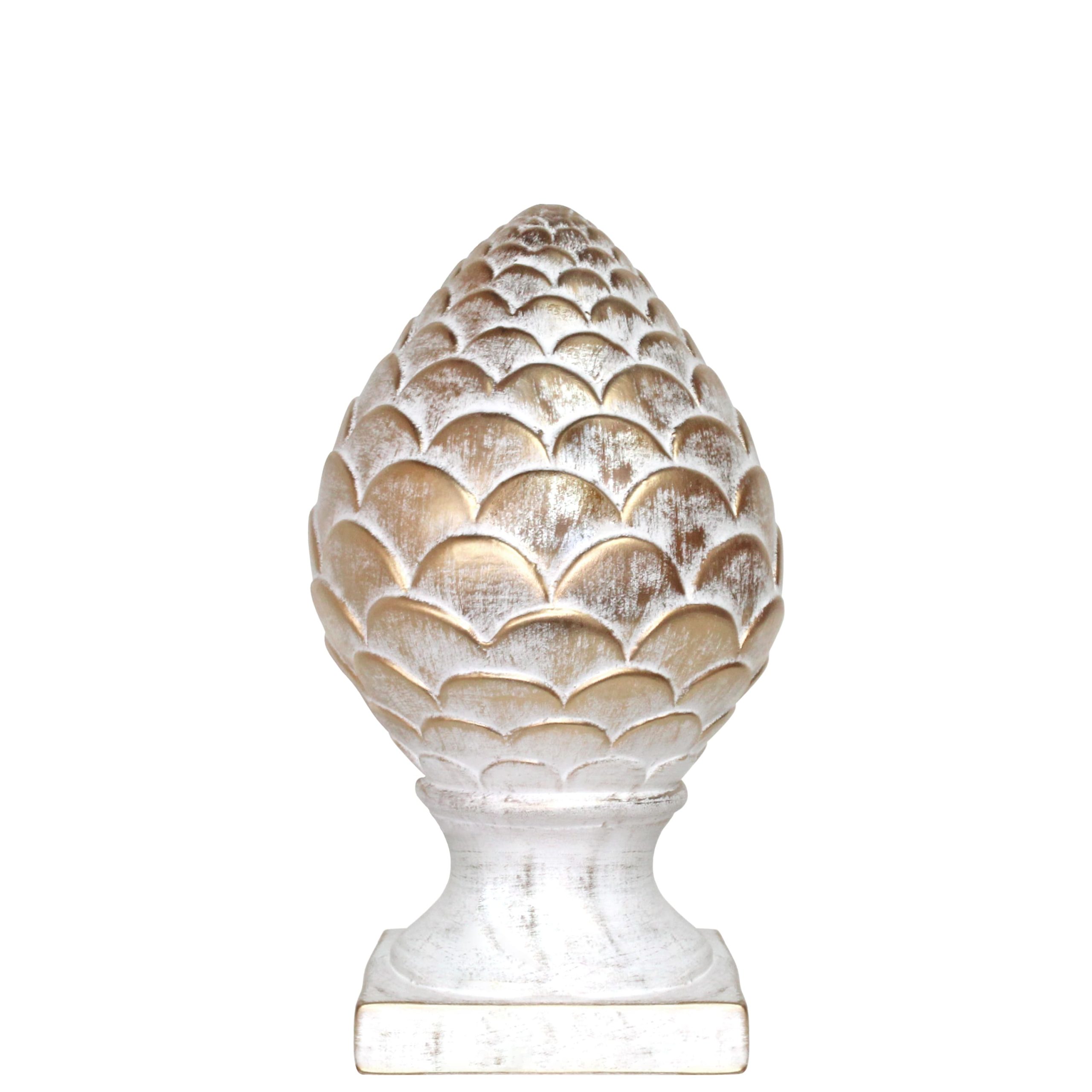 W203- PINHA BRANCO OURO 36X18X18CM- 16.95€