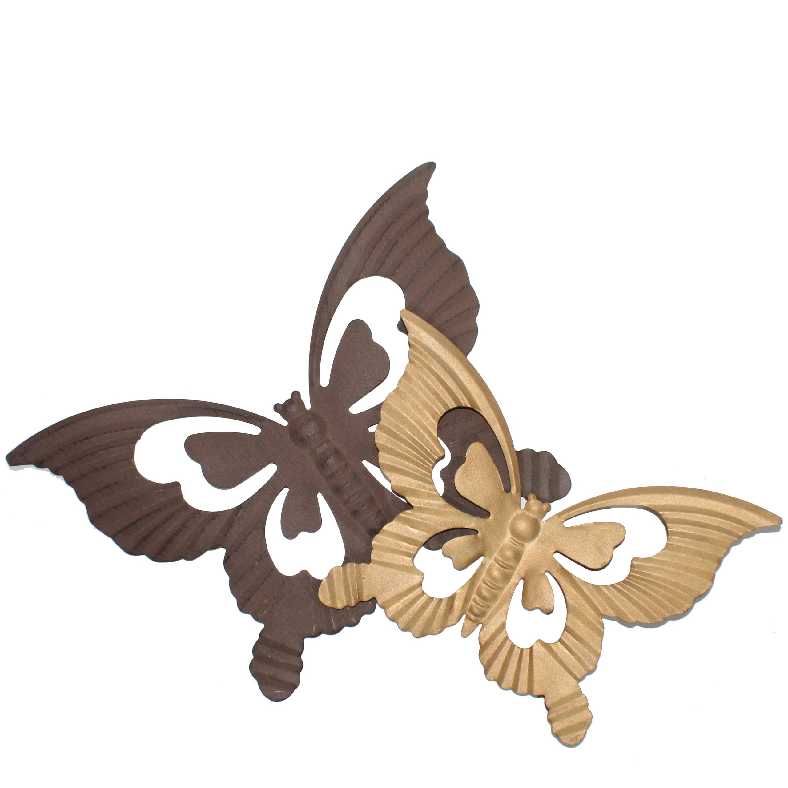 W86- BORBOLETA OURO METAL 26X38X2CM- 22X30X2CM-