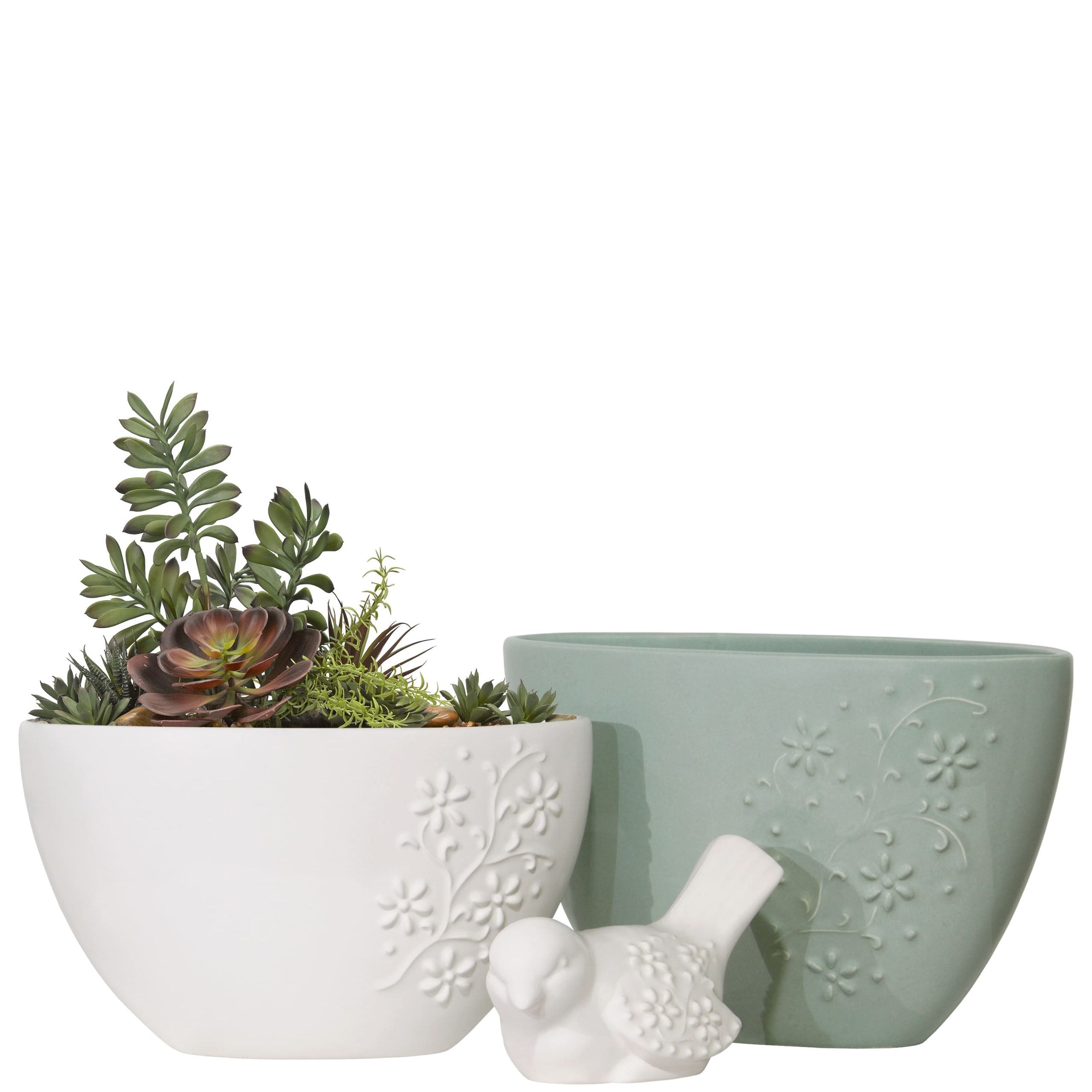 I97- VASO OVAL COM FLORES