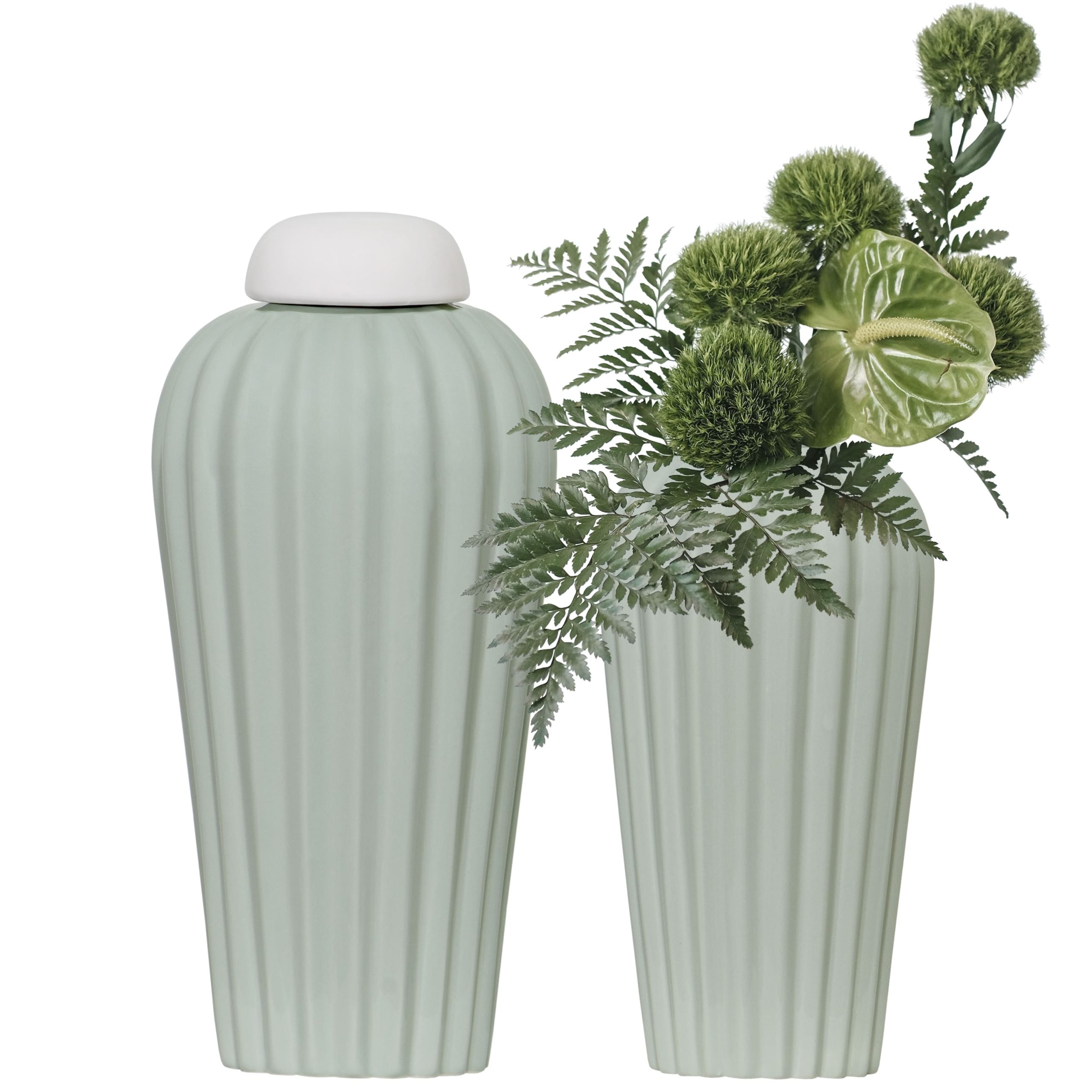 C96B- JARRA DAZIO VERDE-MENTA 35X15X15CM-19.95€ 28X13X13CM-17.95€