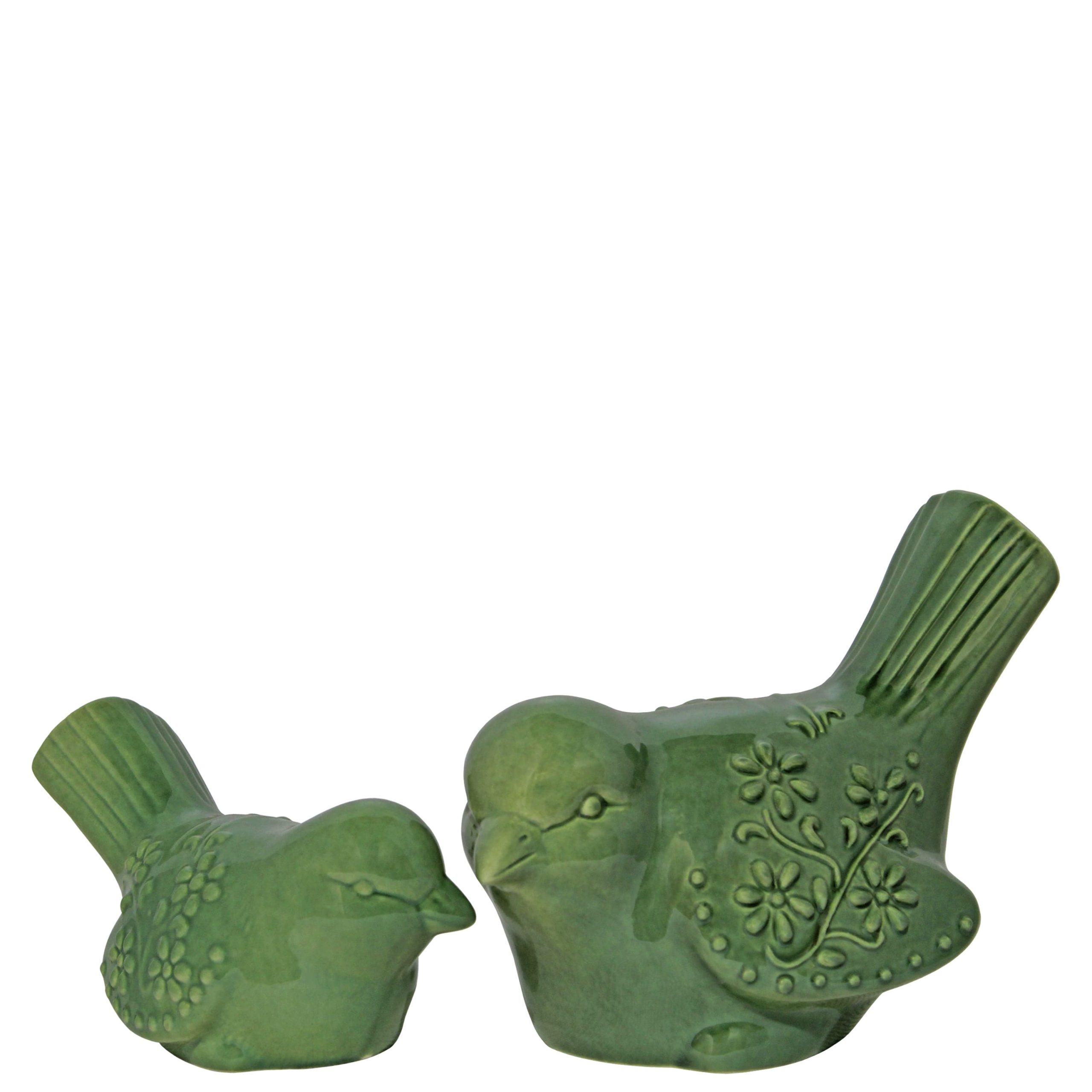 W165E- PASSARO SUZY C RELEVOS VERDE 15X19X10CM-8.95€ 9X16X8CM-5.95€