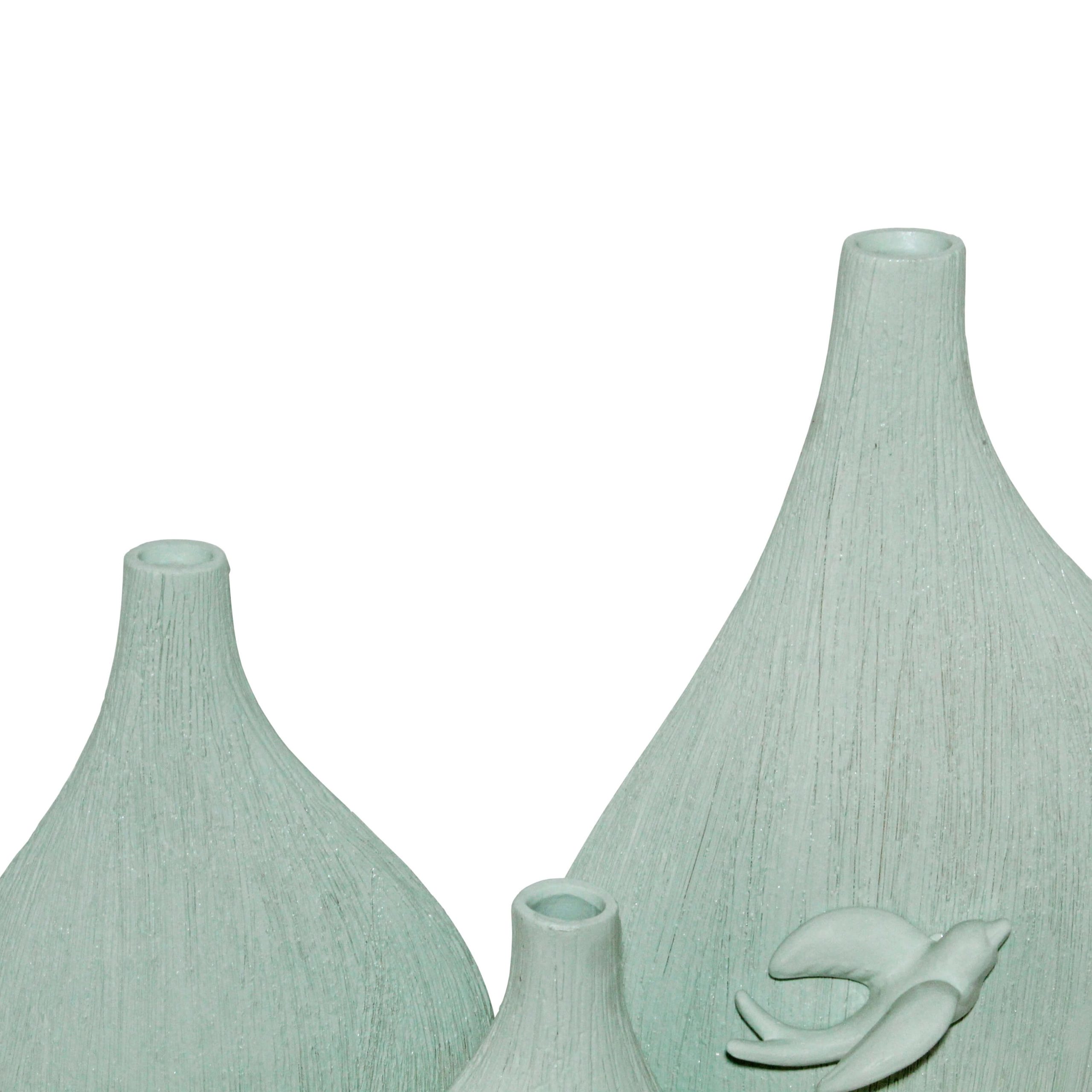 E135C- JARRA ANDORINHA VERDE-ÁGUA 50X29X17CM-19.95€ 40X24X14CM-14.95€ 30X15X12CM-9.95€-1