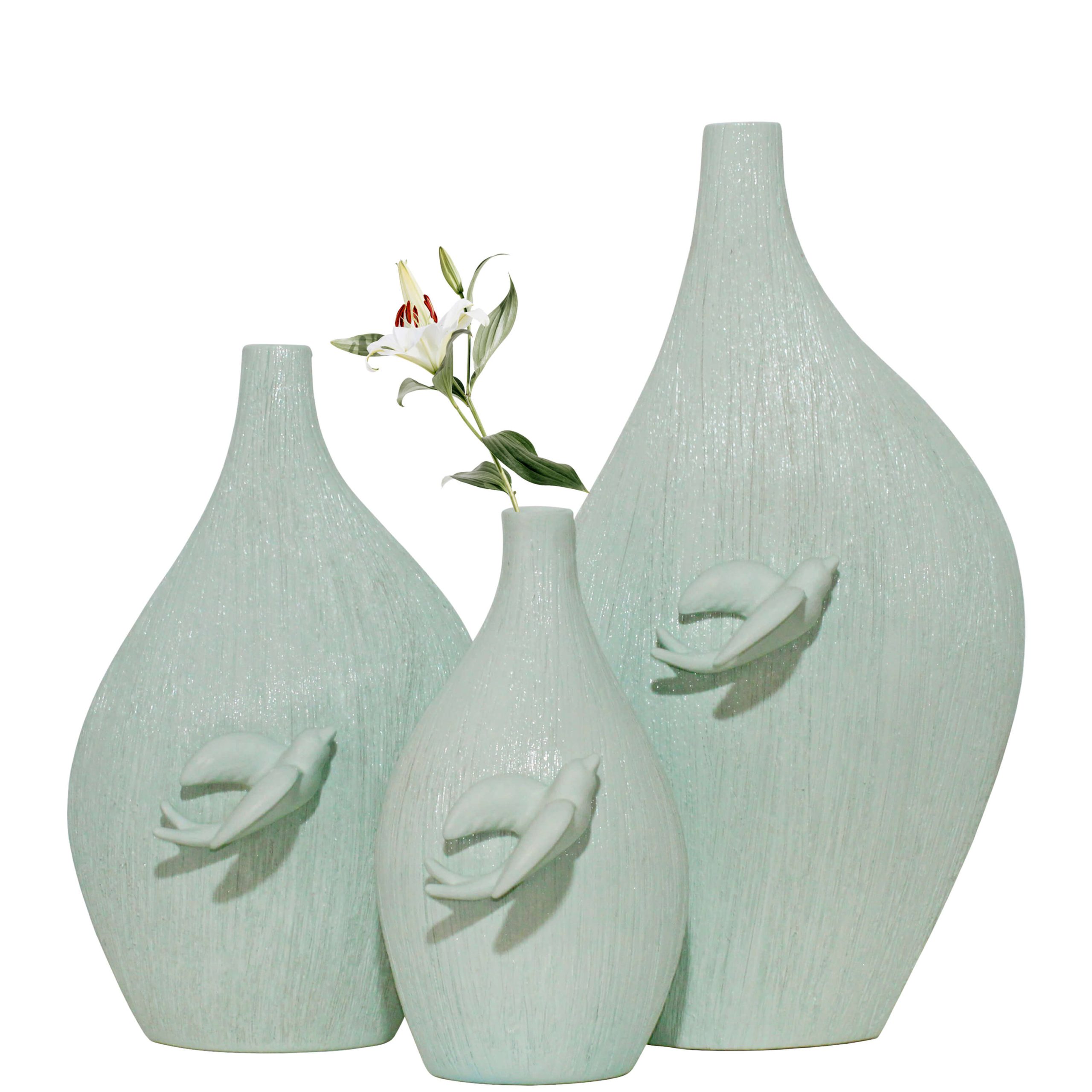 E135C- JARRA ANDORINHA VERDE-ÁGUA 50X29X17CM-19.95€ 40X24X14CM-14.95€ 30X15X12CM-9.95€-3