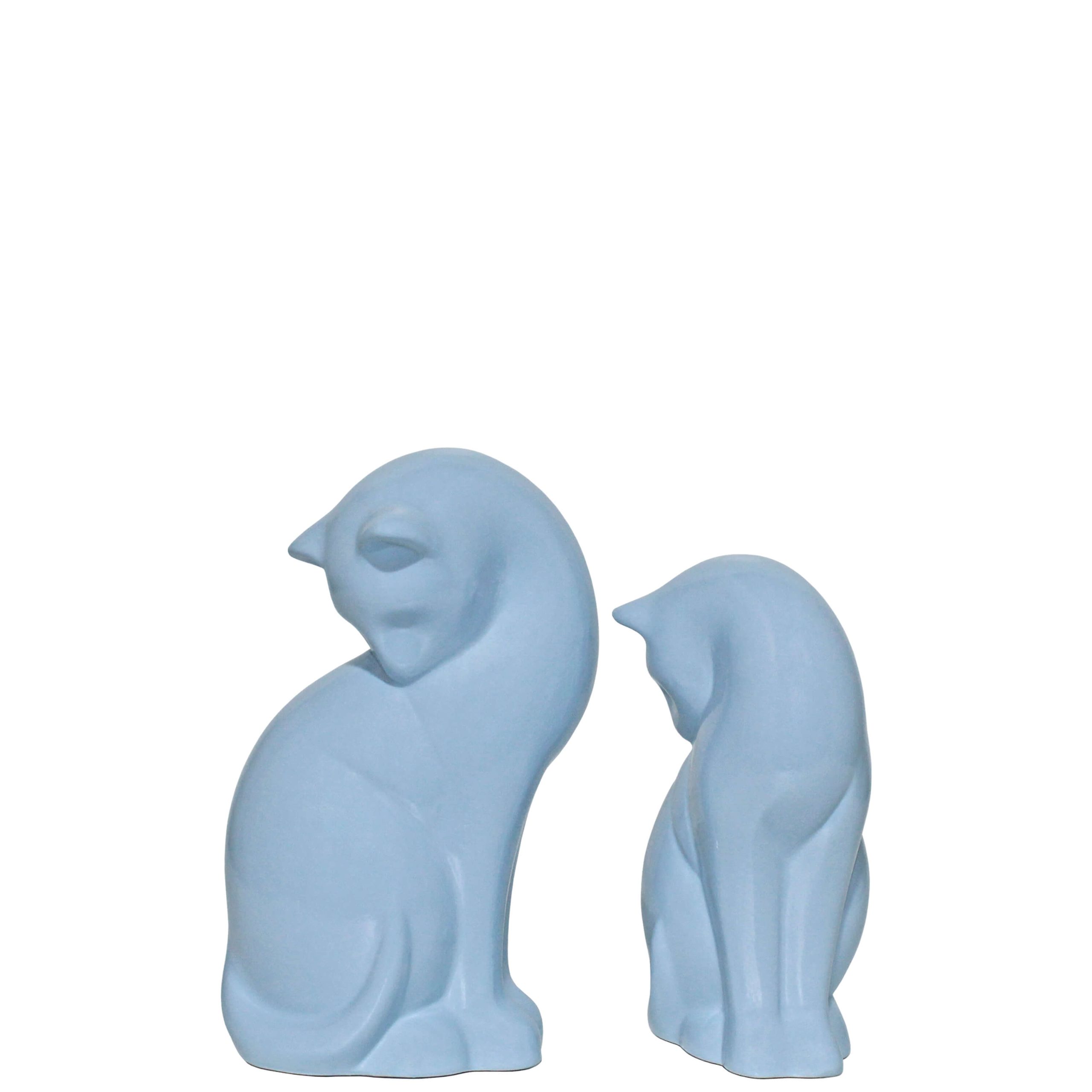 W243F- FAMÍLIA GATOS AZUL-BÉBÉ 18X11X8CM E 15X9X7CM – 13.95€ (0.800 kg)