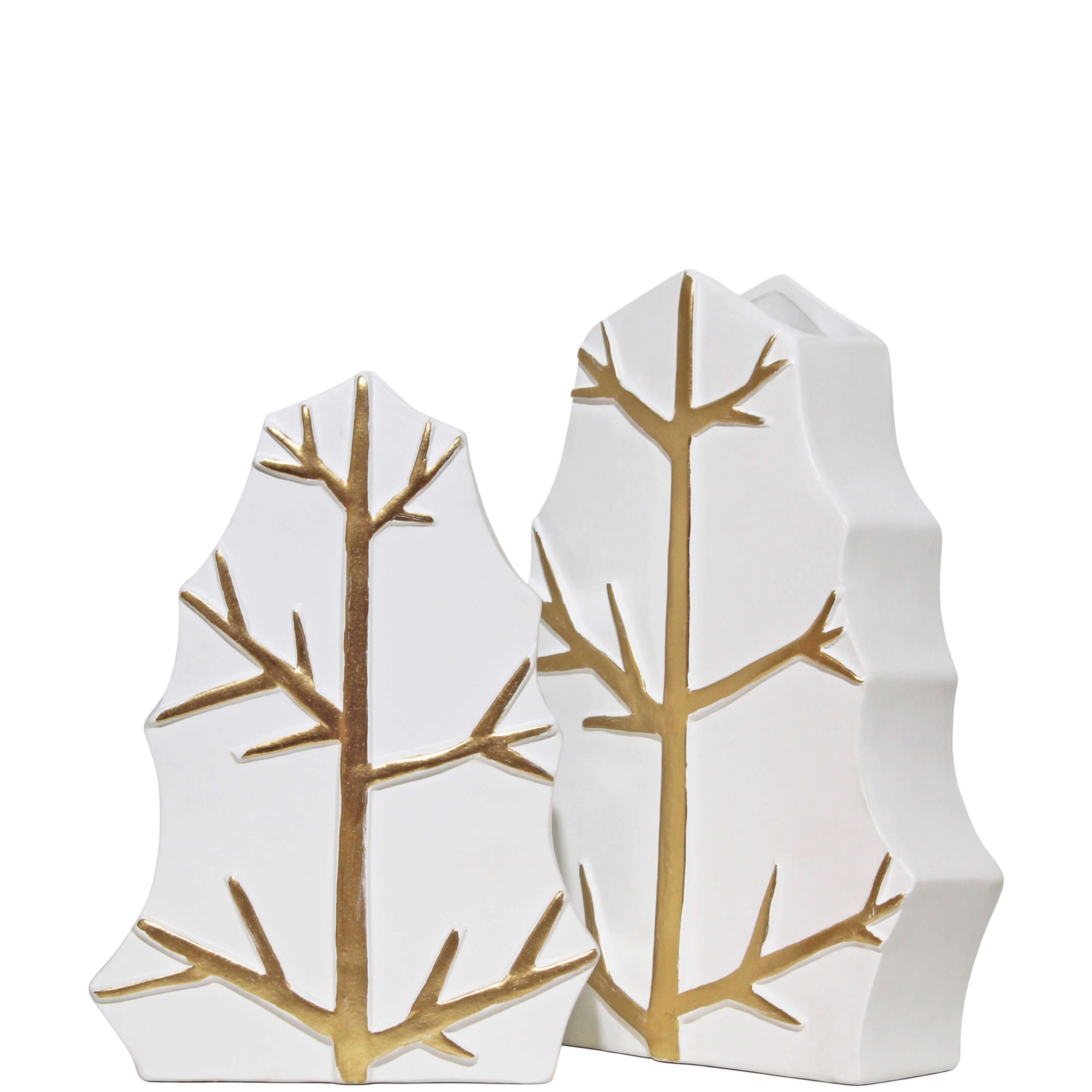 E136B – JARRA FOLHA BRANCO OURO