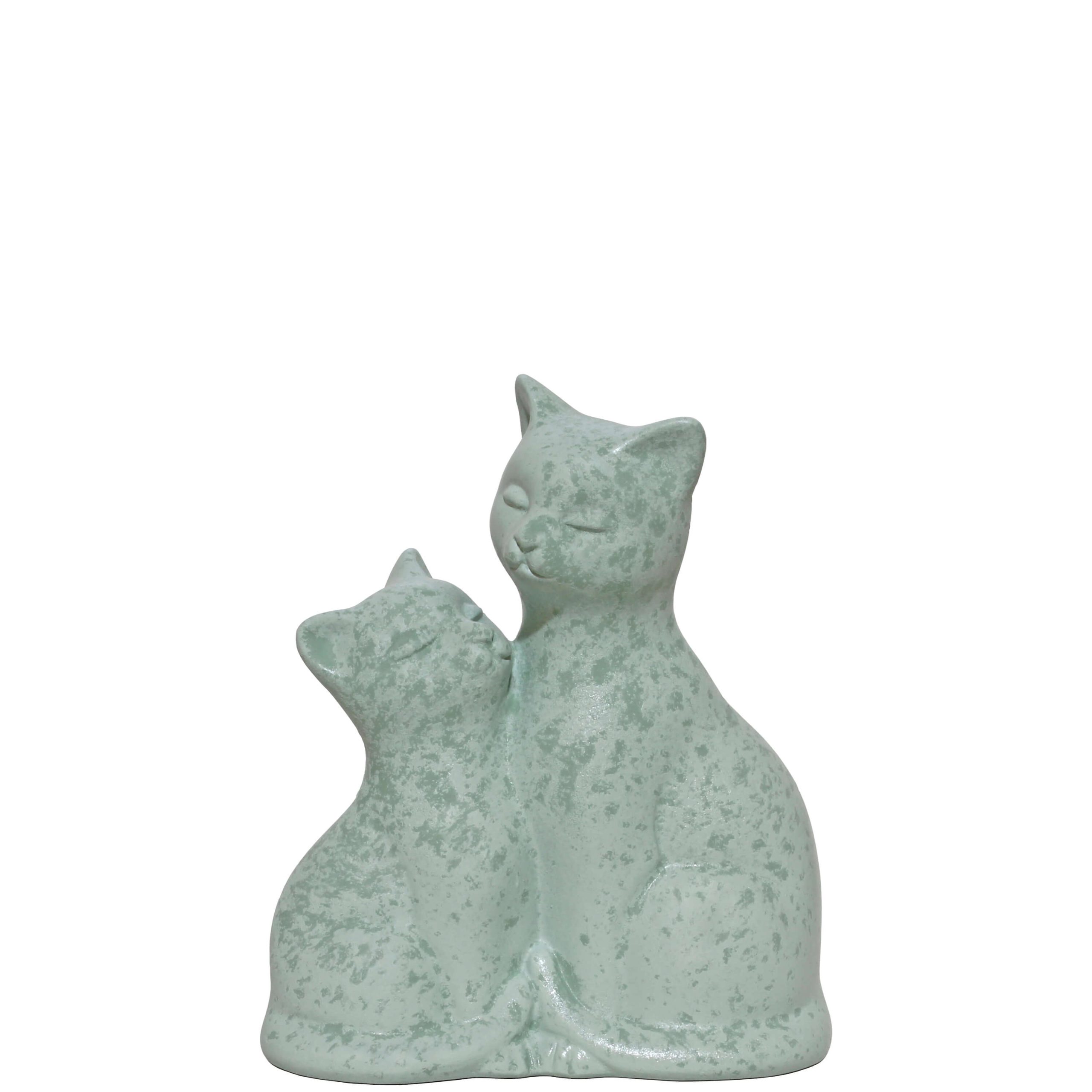 W249D- FAMILIA GATOS VERDE AGUA 17X14X8CM-9.95€